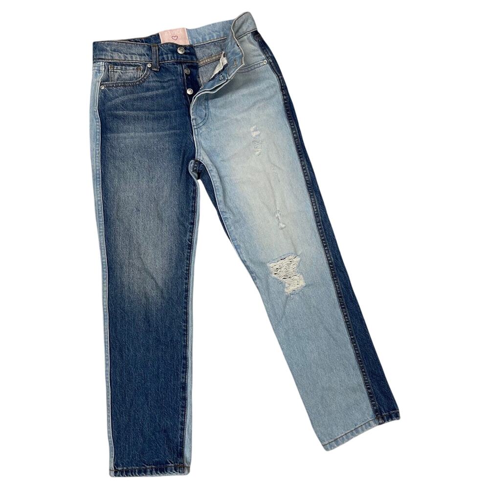 Revice Denim Jeans Two Tone Button Fly Size 25 USA Dream Fit Gemini Yin Yang